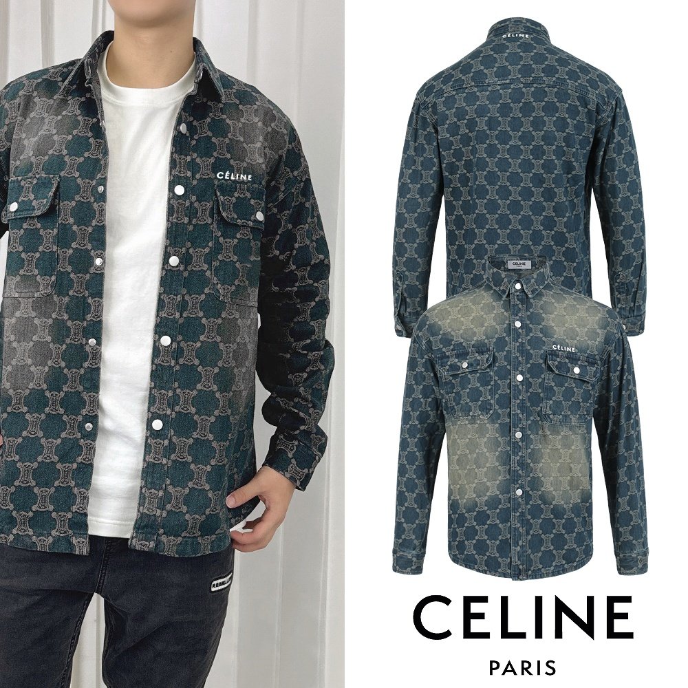 CELINE 셀린느 트리오페 멀티자수 데님 셔츠