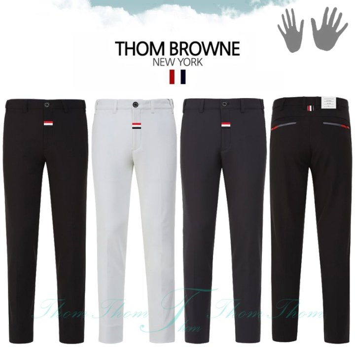 THOM BROWNE 톰브라운 지퍼 포인트 기모 밴딩 팬츠