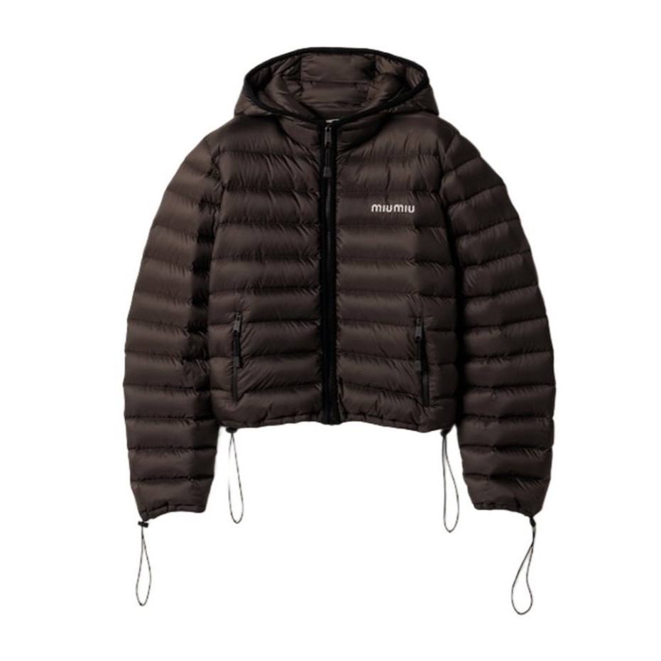 MIUMIU 미우미우 라이트 폰지 다운 후드 자켓 2COLOR