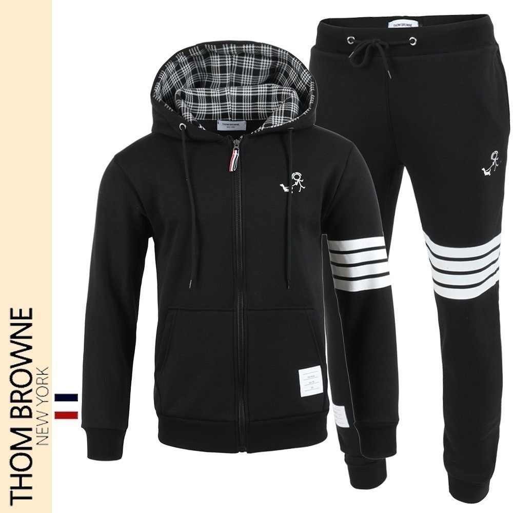 THOM BROWNE 톰브라운 기본 후드 집업 셋업