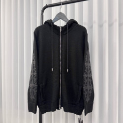 CHROME HEARTS 크롬하츠 레더 플로랄 패치 후드집업