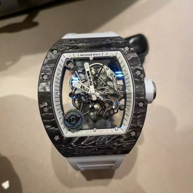 RICHARD MILLE 리차드밀 부바왓슨 블랙 카본 케이스 화이트 포인트 화이트 밴드 RM-055