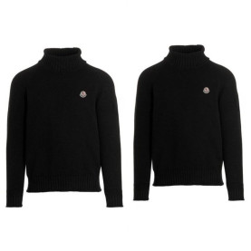 MONCLER 몽클레어 클래식 패치 울 니트 터틀넥