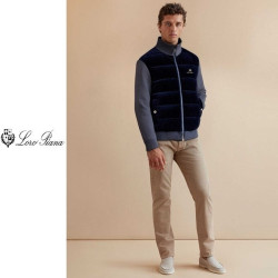 LOROPIANA 로로피아나 스탠드업 골덴 니트 패딩