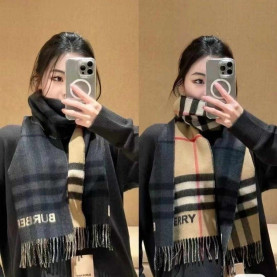 BURBERRY 버버리 컨트라스트 체크 캐시미어 스카프
