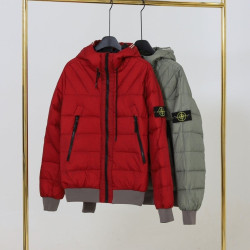 STONE ISLAND 스톤아일랜드 와펜 크링클랩스 가먼트다잉 후드 패딩 자켓