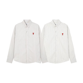 AMI 아미 2210 스몰 하트 스트라이프 셔츠 　