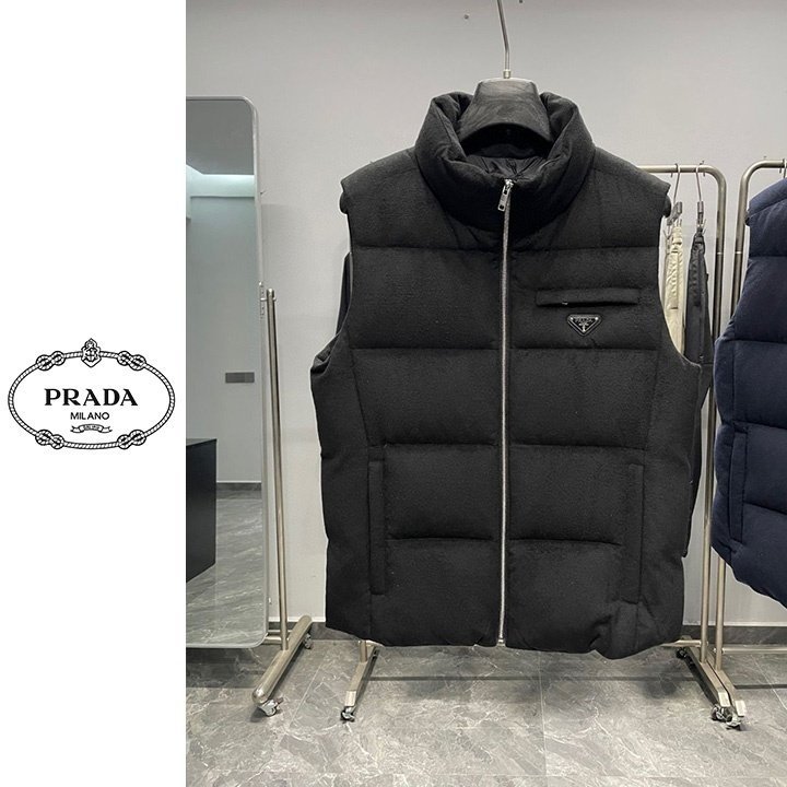 PRADA 프라다 삼각 로고 리나일론 패딩 조끼 2COLOR
