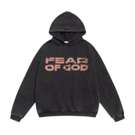FEAR OF GOD 피어오브갓 868 크랙 로고 플리스 후드