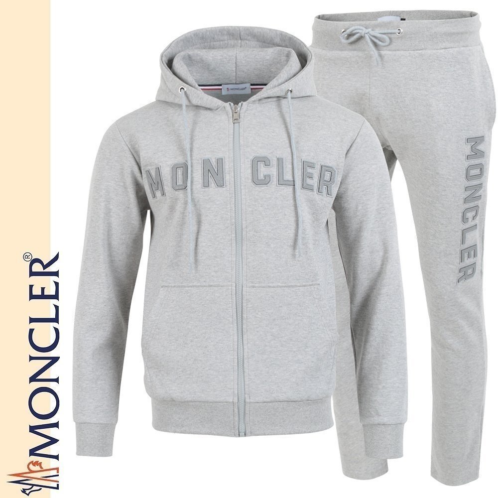 MONCLER 몽클레어 가죽 레터링 로고 후드집업 셋업 2COLOR