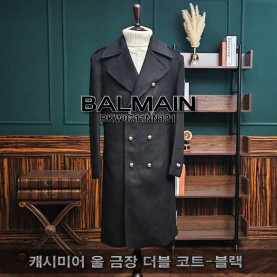 BALMAIN 발망 캐시미어 울 금장 더블 코트