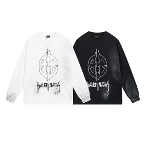 BALENCIAGA 발렌시아가 23166 메탈 BB 스텐실 워싱 롱 슬리브