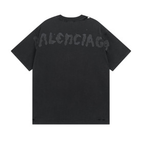 BALENCIAGA 발렌시아가 3213 뉴 이어 시리즈 백로고 구제 워싱 반팔