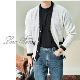 LOROPIANA 로로피아나 핸드메이드 트위드 가디건