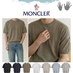 MONCLER 몽클레어 솔리드 라운드 반팔 니트