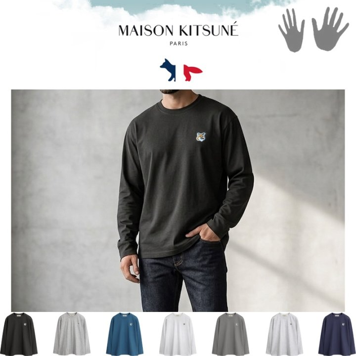 MAISON KITSUNE 메종키츠네 베이직 라운드 긴팔