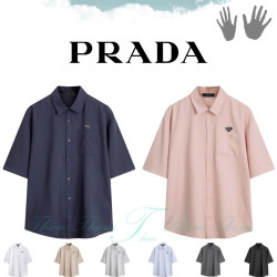 PRADA 프라다 오버핏 링클프리 반팔 셔츠