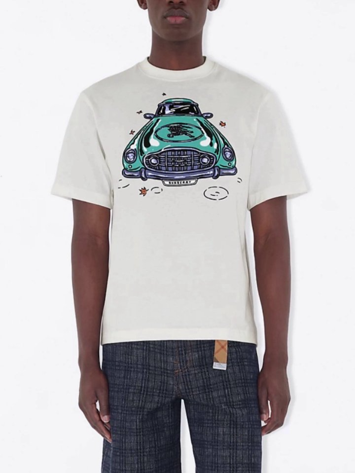 BURBERRY 버버리 카 코튼 티셔츠