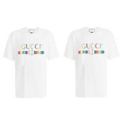 GUCCI 구찌 메탈릭 레인보우 커플 반팔티 2COLOR