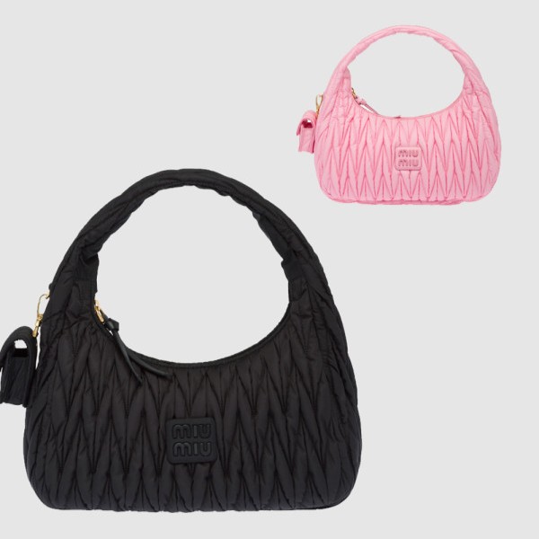 MIUMIU 미우미우 완더 마테라쎄 나파 가죽 호보 백 5BC108 4COLOR
