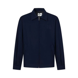MIUMIU 미우미우 60188 엠브로이더드 로고 블루종 자켓