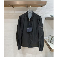 PRADA 프라다 리나일론 삼각로고 양면 블루종 자켓