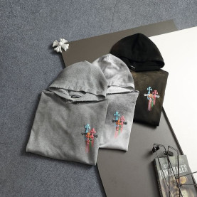 CHROME HEARTS 크롬하츠 60135 멀티 컬러 세메터리 크로스 워싱 스웨트 후드