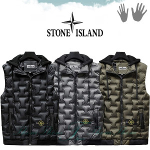STONE ISLAND 스톤아일랜드 고주파 후드 패딩 베스트