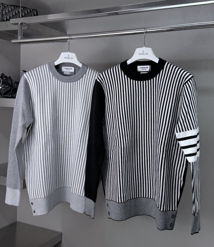 THOM BROWNE 톰브라운  스트라이프 캐시미어 니트