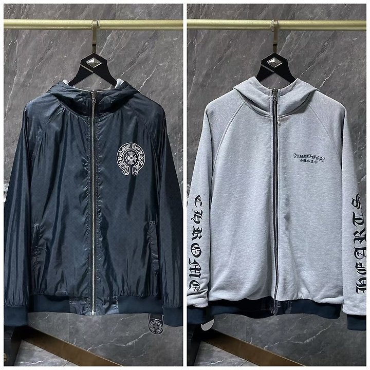 CHROME HEARTS 크롬하츠 십자 암문 말굽 양면 후드 재킷
