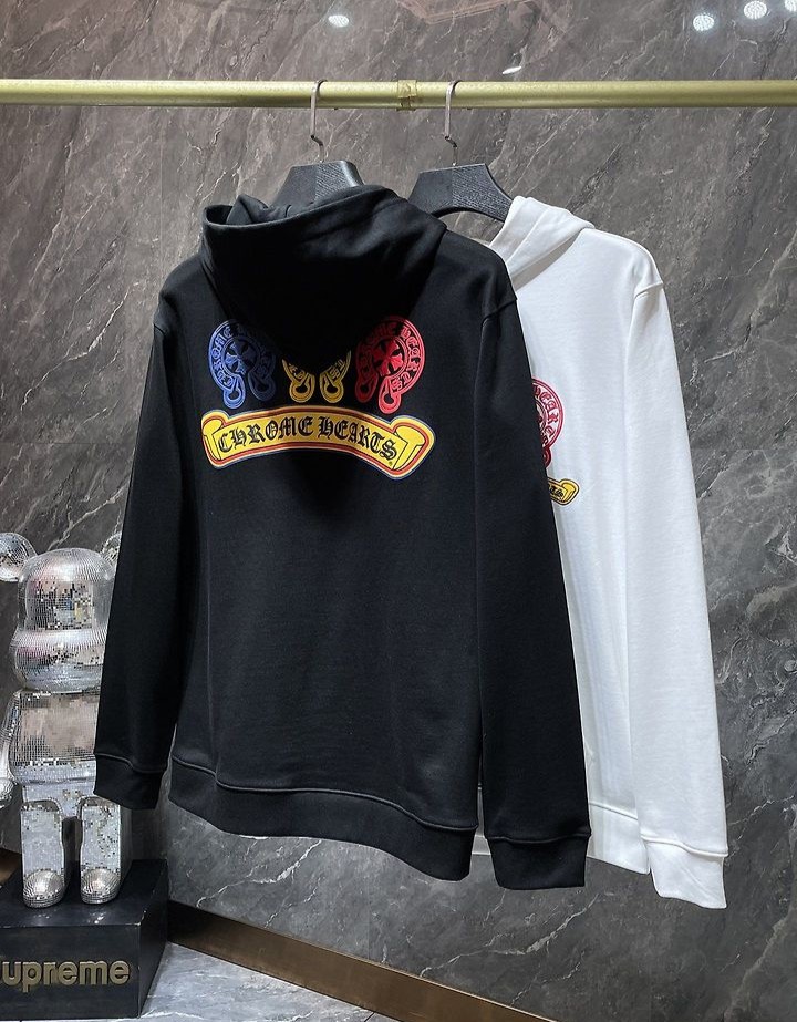 CHROME HEARTS 크롬하츠 7019 컬러 홀스슈 스크롤 로고 후드