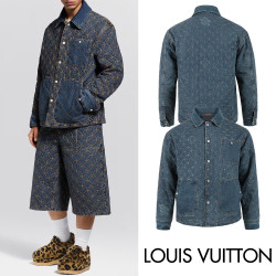 LOUIS VUITTON 루이비통 모노 퀄팅자수 데님 누빔자켓