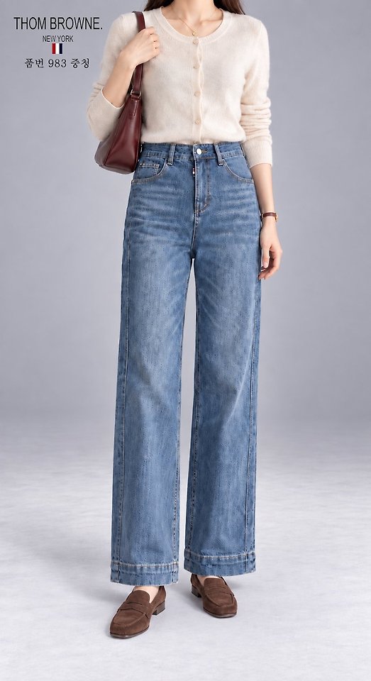 THOM BROWNE 톰브라운 10부 일자 스판 데님 (983)