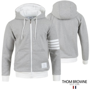 THOM BROWNE 톰브라운 4바 배색 후드집업 2COLOR